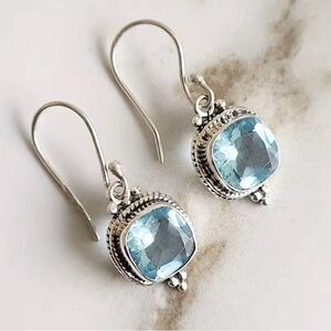 Elegant Silver and Blue Earrings